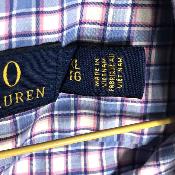Polo Ralph Lauren Men's XL Plaid Button Down Shirt Blue Pink White 100% Cotton - Picture 5 of 8